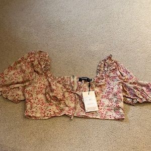 Very crop thin short sleeve shirt